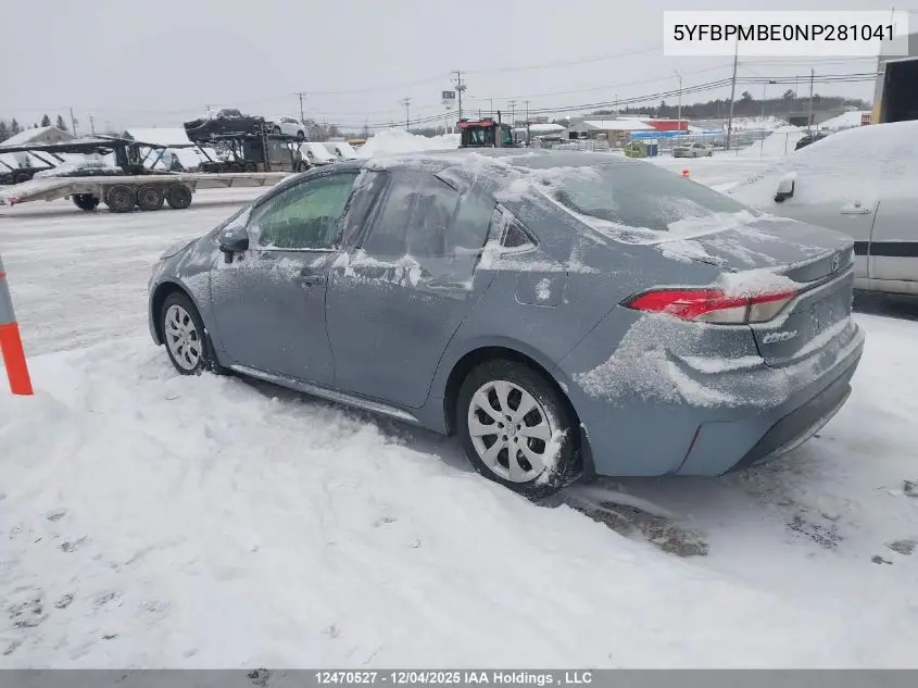 5YFBPMBE0NP281041 2022 Toyota Corolla Le/Xle