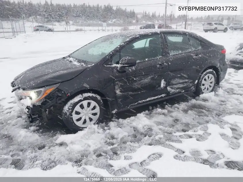 5YFBPMBE0NP317732 2022 Toyota Corolla L