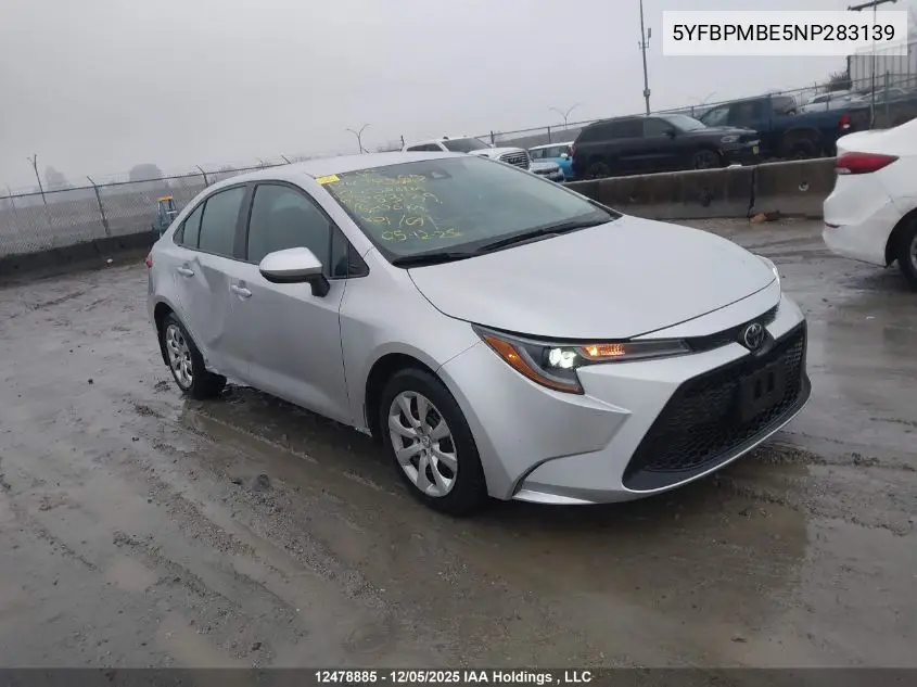 5YFBPMBE5NP283139 2022 Toyota Corolla Le/Xle