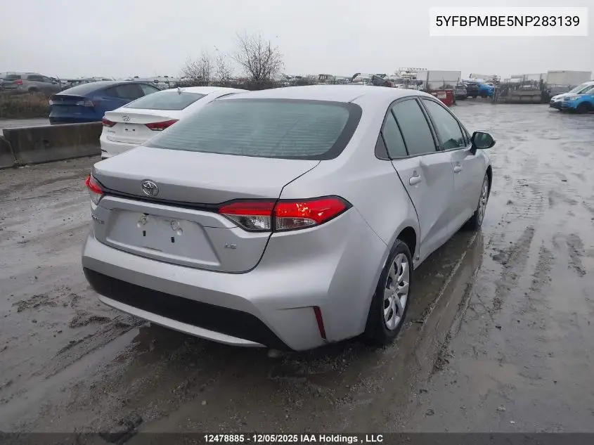 5YFBPMBE5NP283139 2022 Toyota Corolla Le/Xle