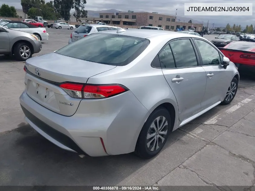 2022 Toyota Corolla Hybrid Le VIN: JTDEAMDE2NJ043904 Lot: 40356878