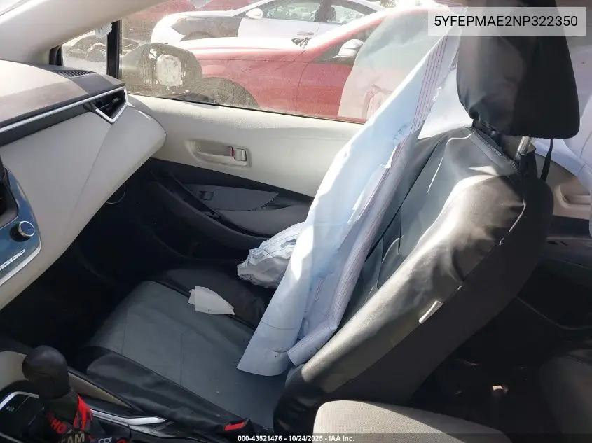 5YFEPMAE2NP322350 2022 Toyota Corolla Le