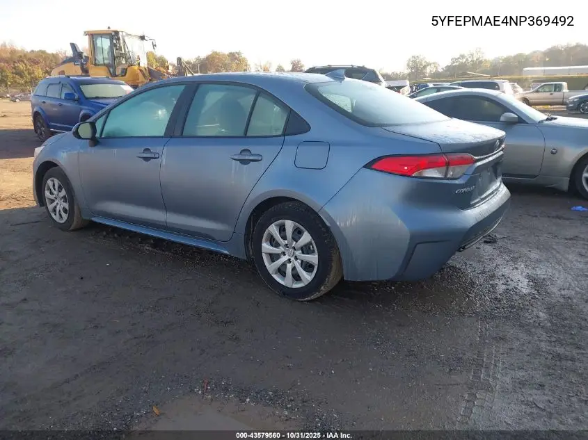 5YFEPMAE4NP369492 2022 Toyota Corolla Le