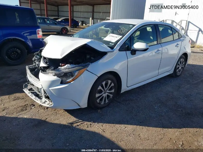JTDEAMDE9N3005400 2022 Toyota Corolla Hybrid Le