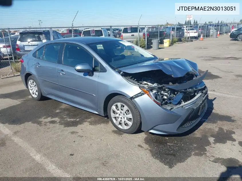 JTDEPMAE2N3013051 2022 Toyota Corolla Le