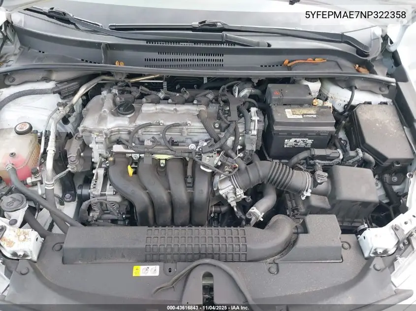 5YFEPMAE7NP322358 2022 Toyota Corolla Le