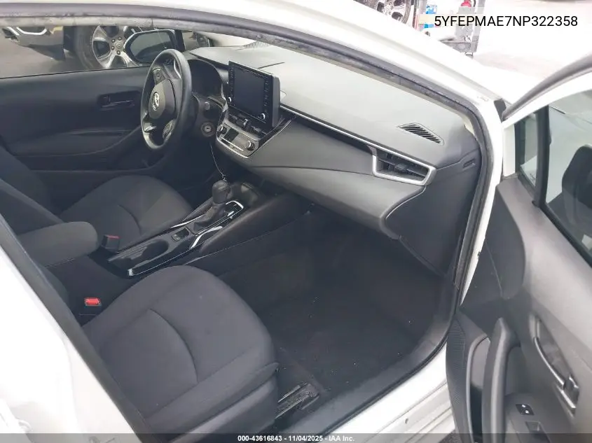 5YFEPMAE7NP322358 2022 Toyota Corolla Le