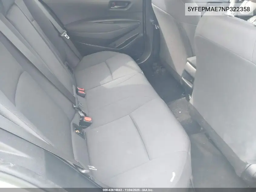 5YFEPMAE7NP322358 2022 Toyota Corolla Le