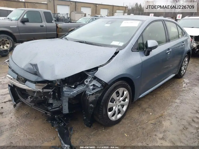 JTDEPMAE6NJ226709 2022 Toyota Corolla Le