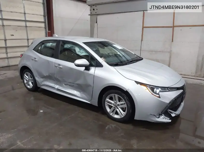 JTND4MBE9N3180201 2022 Toyota Corolla Se