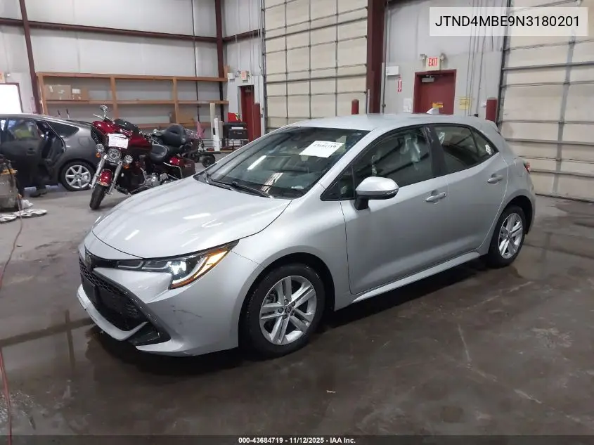 JTND4MBE9N3180201 2022 Toyota Corolla Se