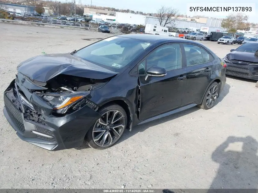 5YFS4MCE1NP137893 2022 Toyota Corolla Se
