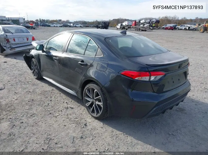 5YFS4MCE1NP137893 2022 Toyota Corolla Se