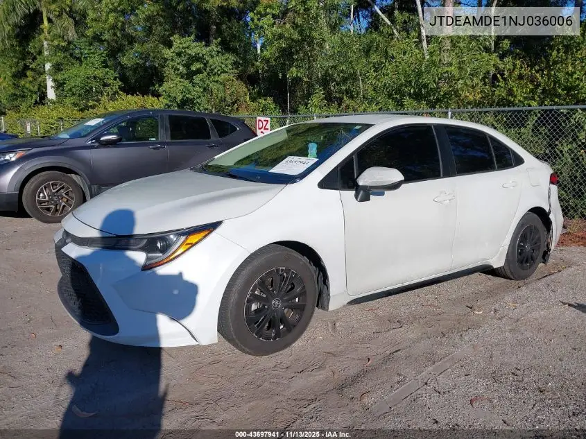 JTDEAMDE1NJ036006 2022 Toyota Corolla Hybrid Le