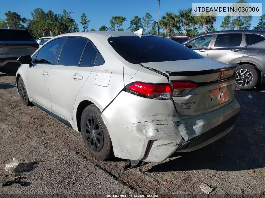 JTDEAMDE1NJ036006 2022 Toyota Corolla Hybrid Le