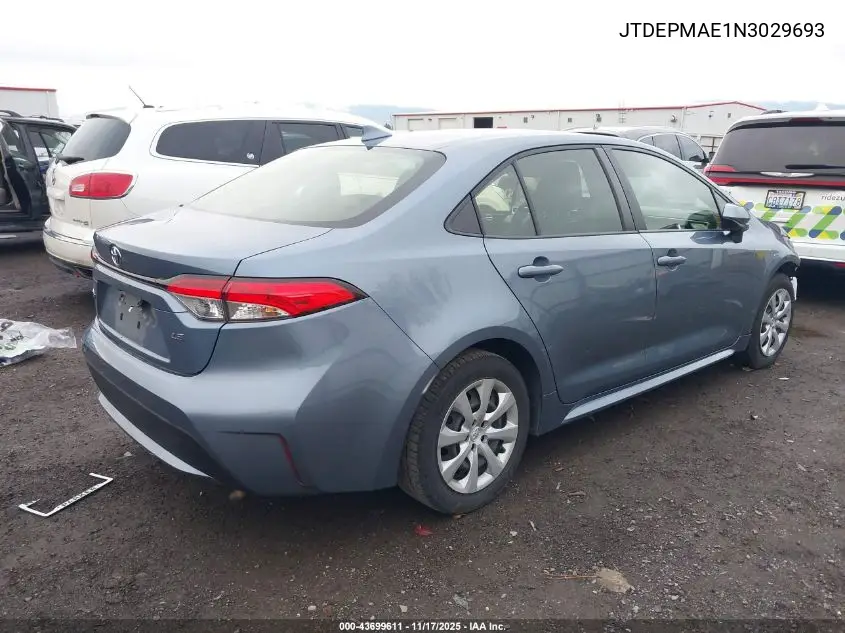 JTDEPMAE1N3029693 2022 Toyota Corolla Le