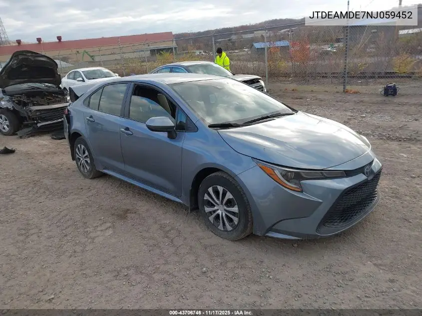 JTDEAMDE7NJ059452 2022 Toyota Corolla Hybrid Le