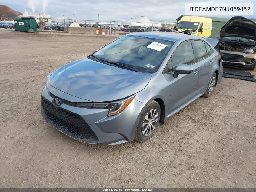JTDEAMDE7NJ059452 2022 Toyota Corolla Hybrid Le