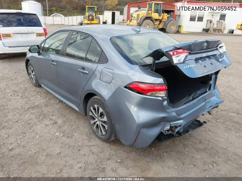 JTDEAMDE7NJ059452 2022 Toyota Corolla Hybrid Le