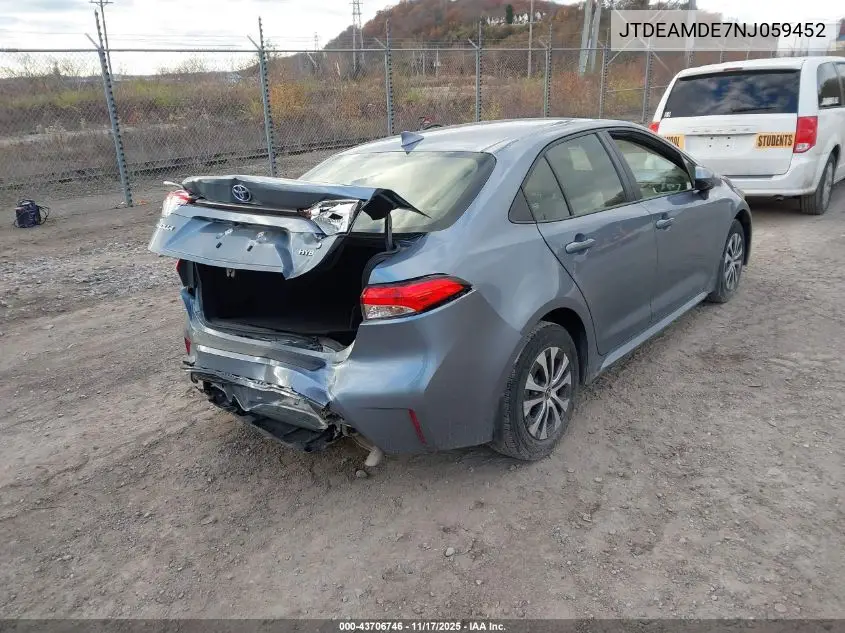 JTDEAMDE7NJ059452 2022 Toyota Corolla Hybrid Le