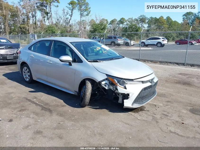 5YFEPMAE0NP341155 2022 Toyota Corolla Le