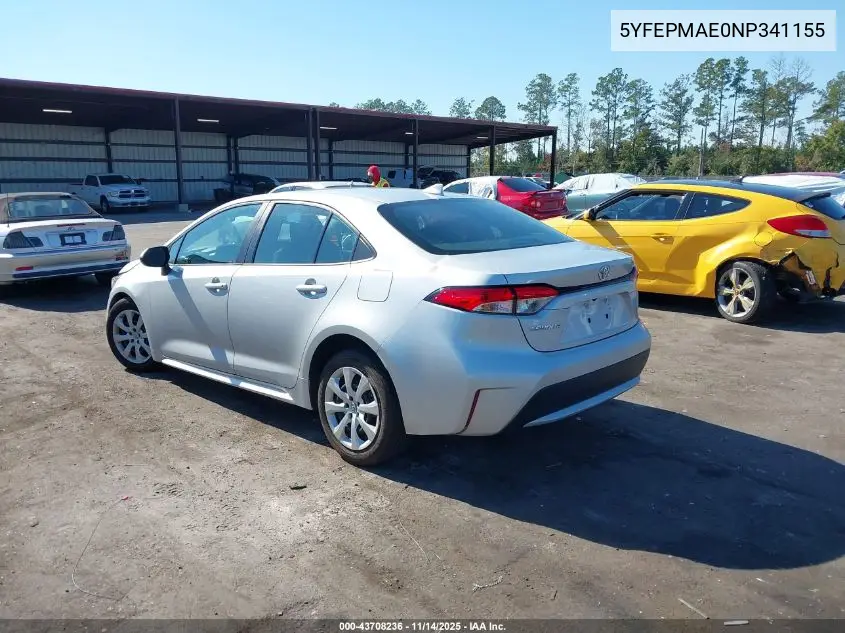 5YFEPMAE0NP341155 2022 Toyota Corolla Le