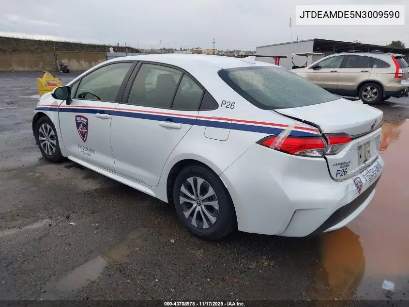 JTDEAMDE5N3009590 2022 Toyota Corolla Hybrid Le