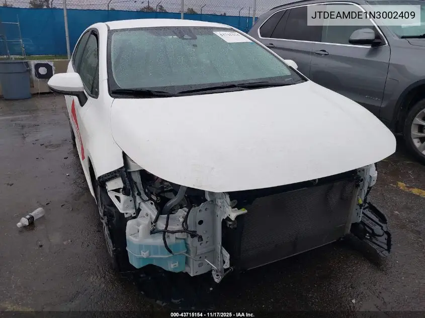 JTDEAMDE1N3002409 2022 Toyota Corolla Hybrid Le