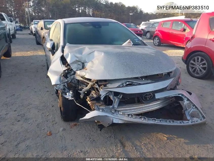 5YFEPMAE6NP383510 2022 Toyota Corolla Le
