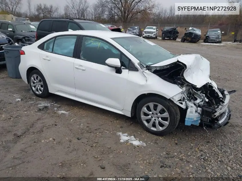 5YFEPMAE1NP272928 2022 Toyota Corolla Le