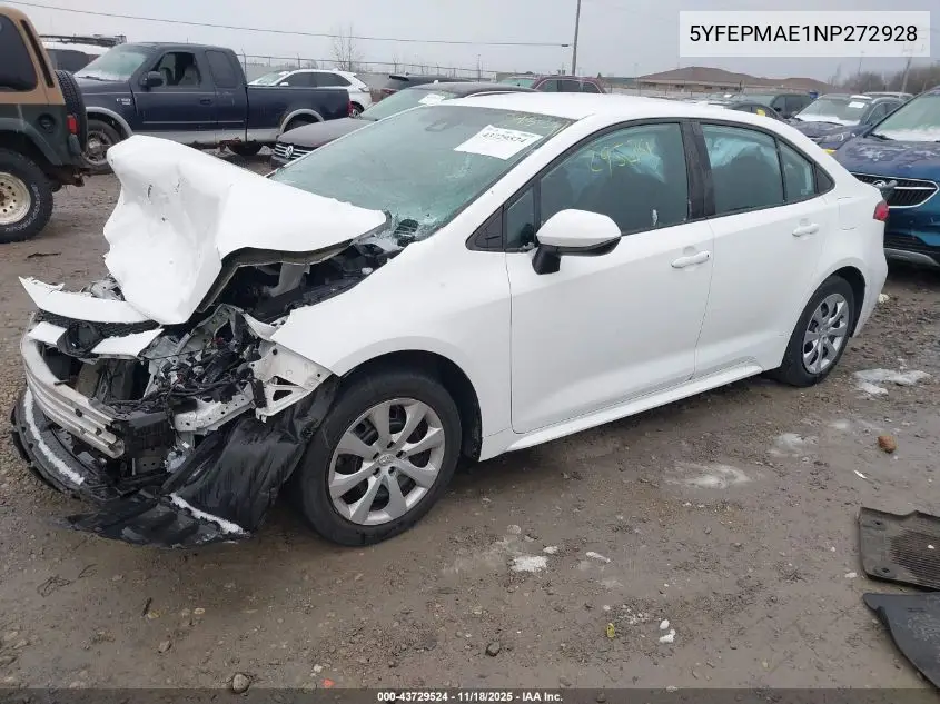 5YFEPMAE1NP272928 2022 Toyota Corolla Le
