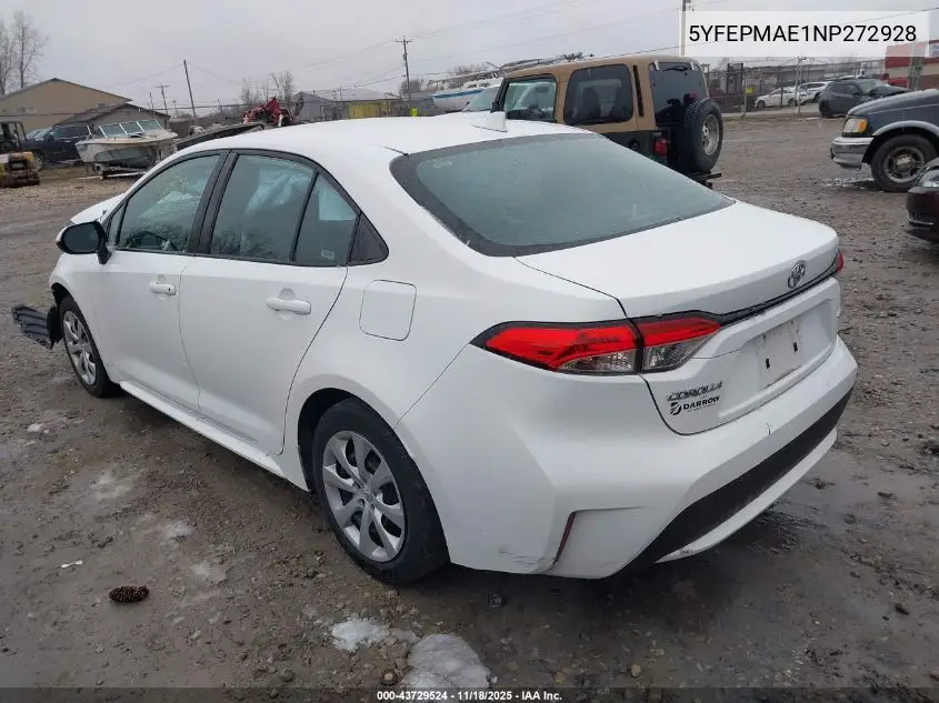 5YFEPMAE1NP272928 2022 Toyota Corolla Le