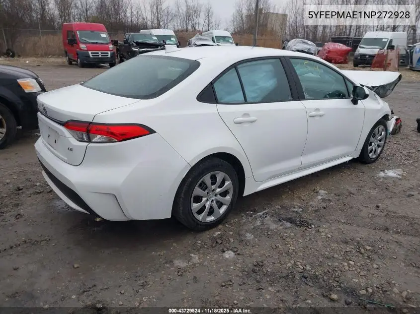 5YFEPMAE1NP272928 2022 Toyota Corolla Le