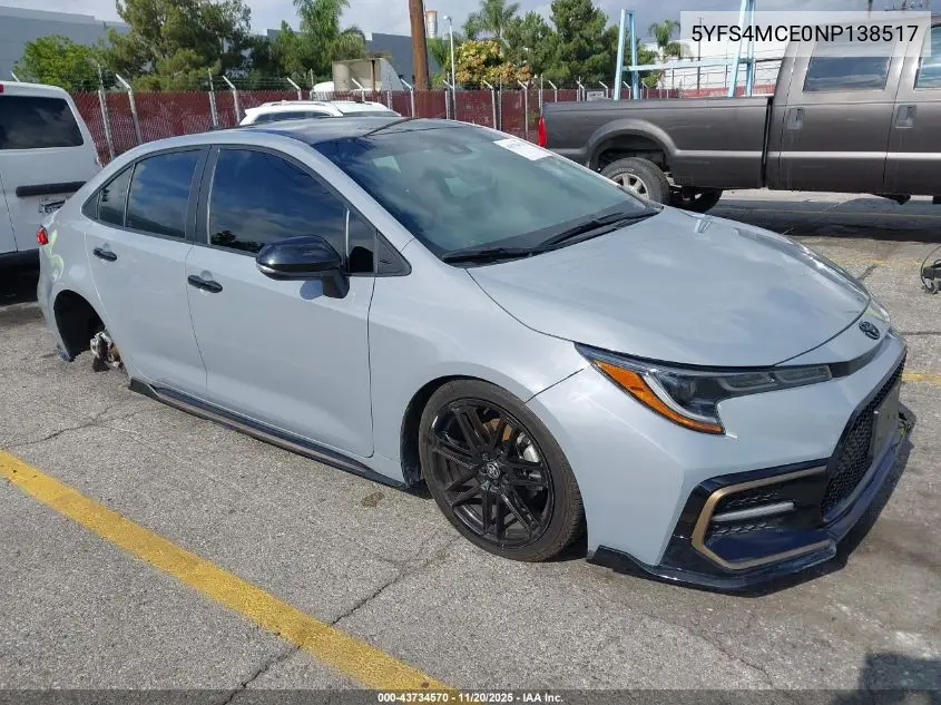 5YFS4MCE0NP138517 2022 Toyota Corolla Se Apex Edition