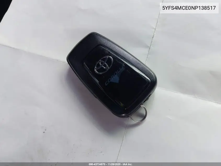 5YFS4MCE0NP138517 2022 Toyota Corolla Se Apex Edition