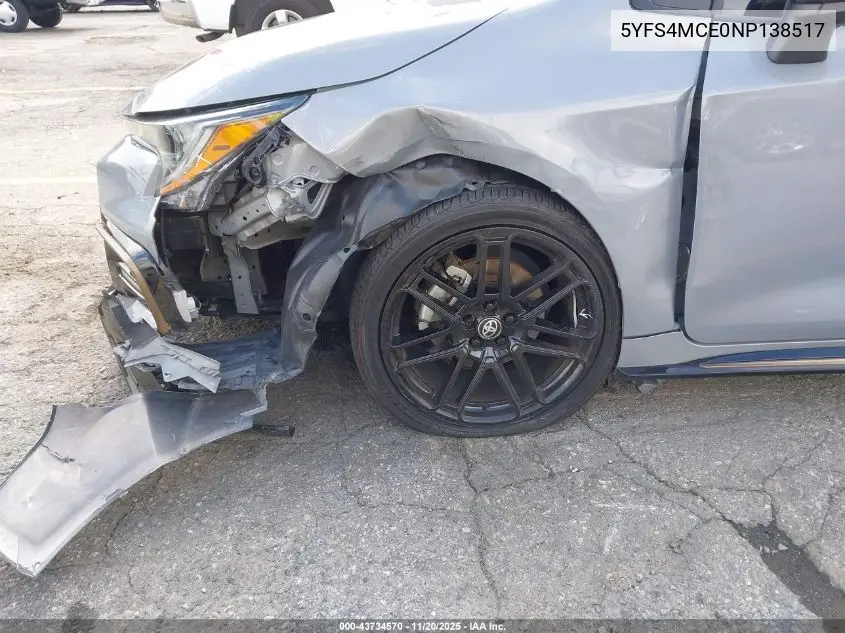 5YFS4MCE0NP138517 2022 Toyota Corolla Se Apex Edition