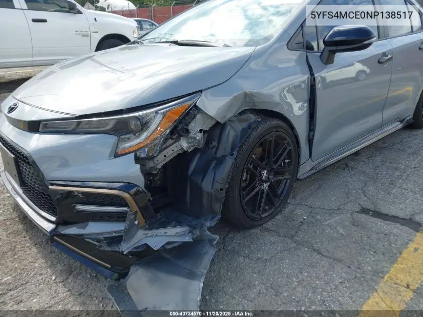 5YFS4MCE0NP138517 2022 Toyota Corolla Se Apex Edition