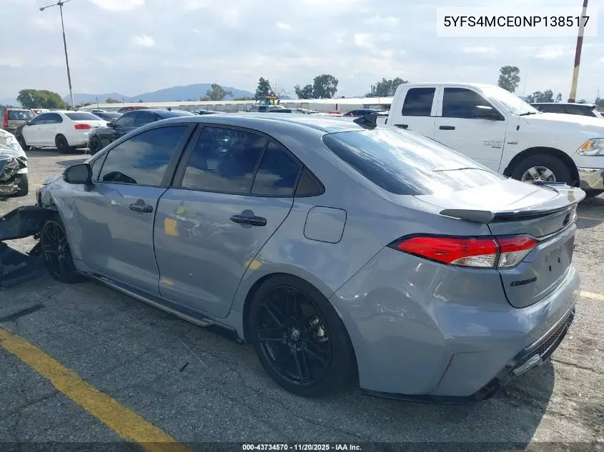 5YFS4MCE0NP138517 2022 Toyota Corolla Se Apex Edition