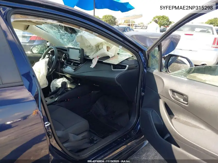 5YFEPMAE2NP315298 2022 Toyota Corolla Le
