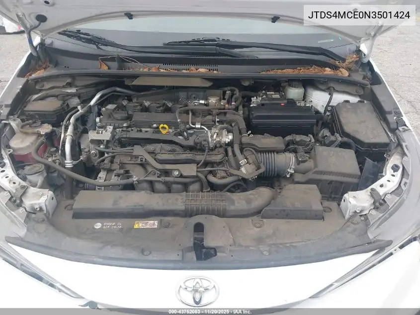 JTDS4MCE0N3501424 2022 Toyota Corolla Se
