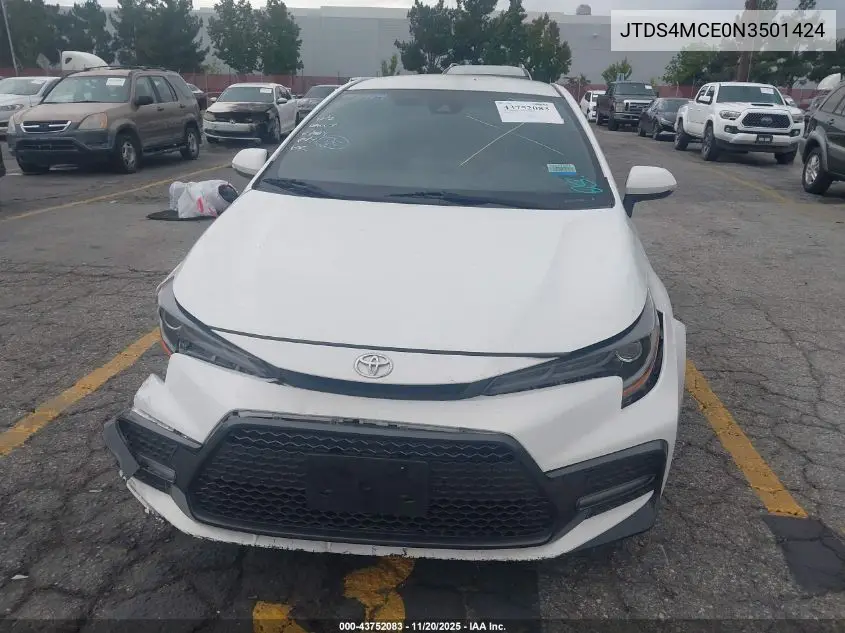 JTDS4MCE0N3501424 2022 Toyota Corolla Se