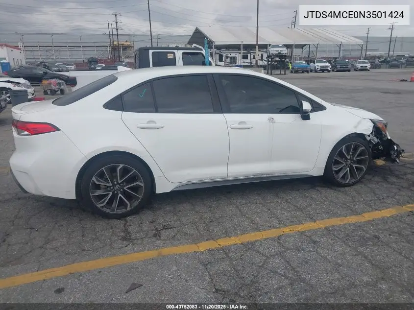 JTDS4MCE0N3501424 2022 Toyota Corolla Se