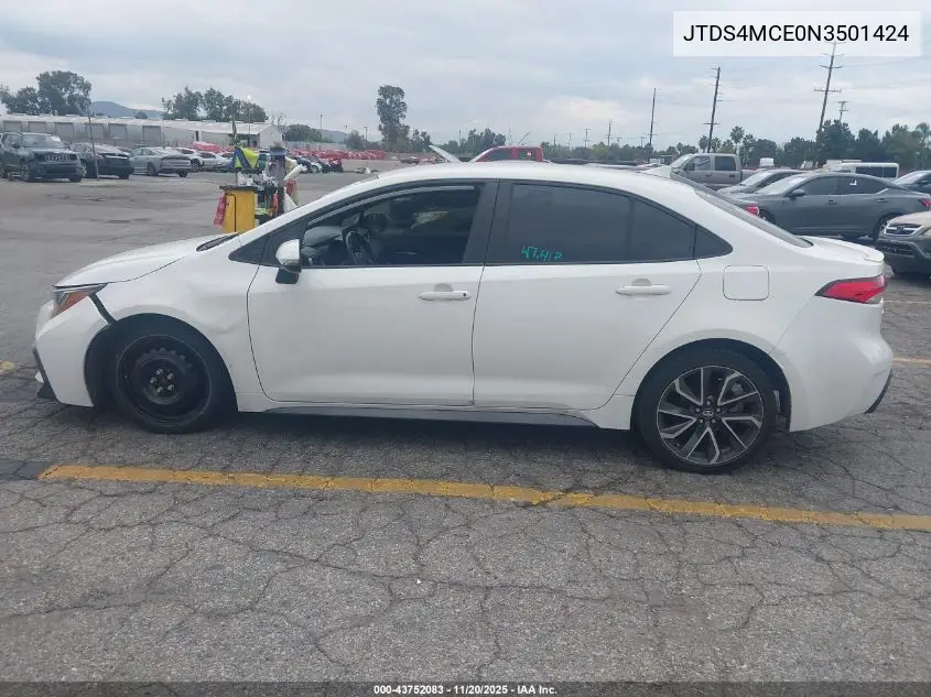 JTDS4MCE0N3501424 2022 Toyota Corolla Se