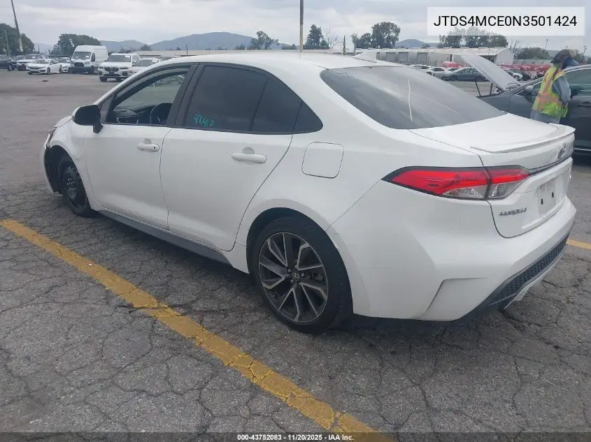 JTDS4MCE0N3501424 2022 Toyota Corolla Se