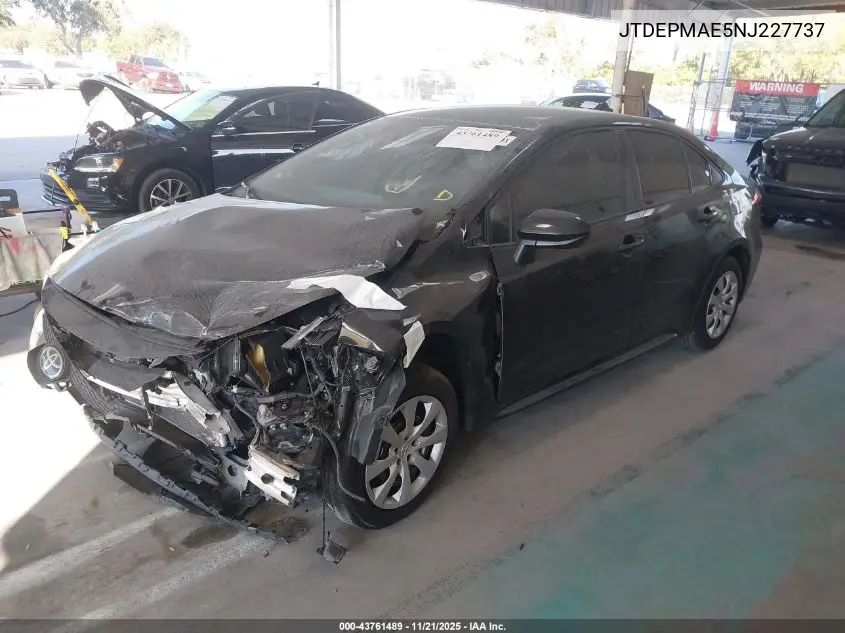 JTDEPMAE5NJ227737 2022 Toyota Corolla Le