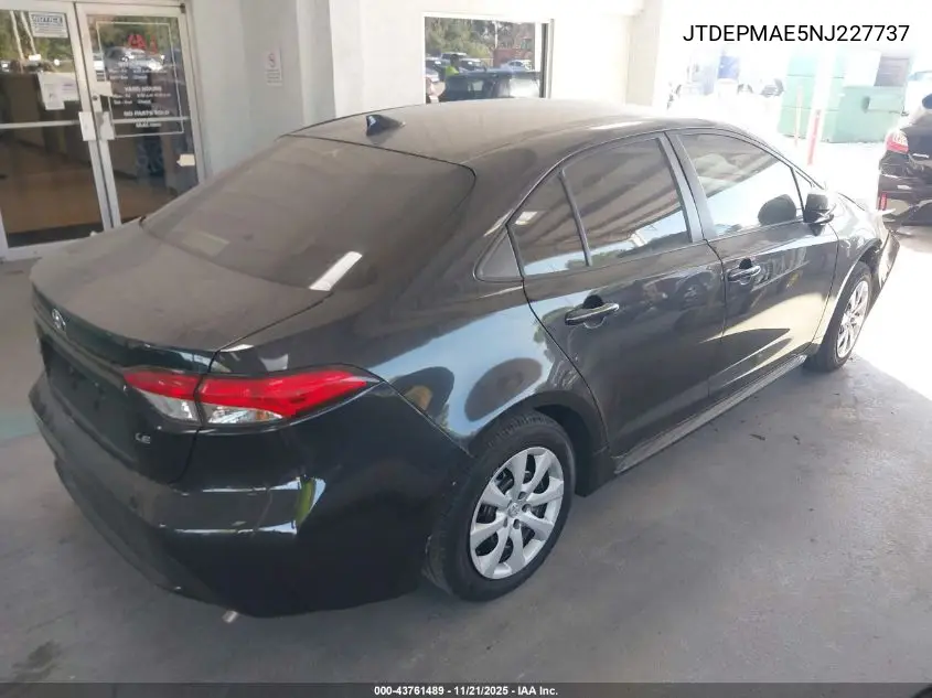 JTDEPMAE5NJ227737 2022 Toyota Corolla Le