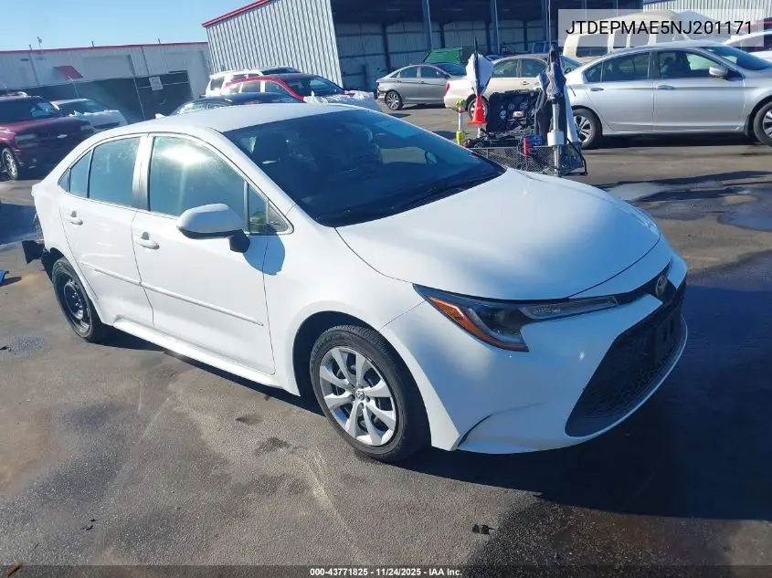 JTDEPMAE5NJ201171 2022 Toyota Corolla Le