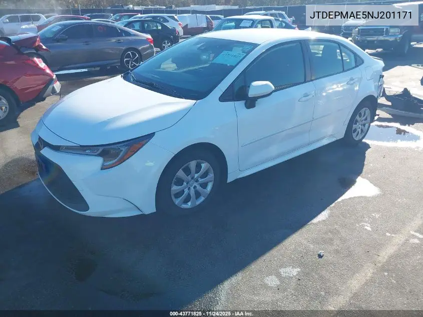 JTDEPMAE5NJ201171 2022 Toyota Corolla Le