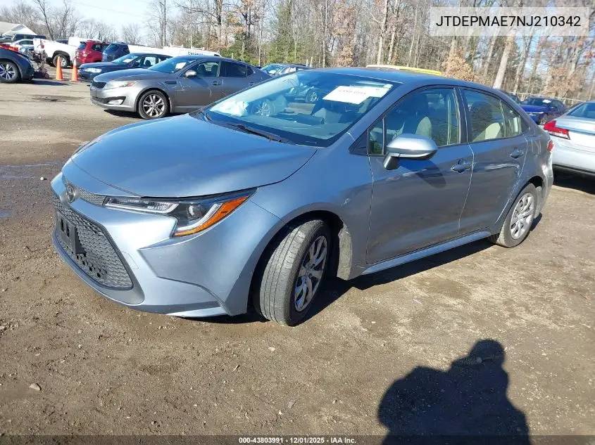JTDEPMAE7NJ210342 2022 Toyota Corolla Le
