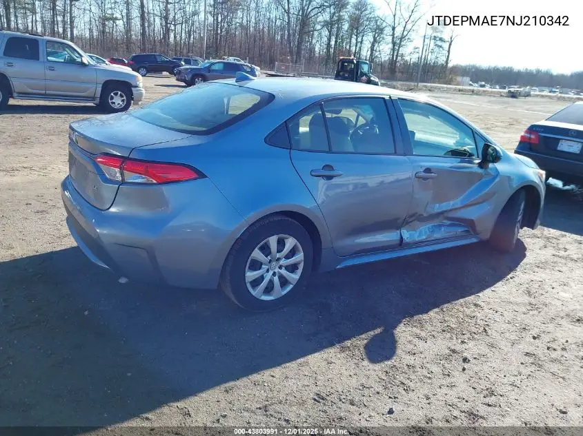 JTDEPMAE7NJ210342 2022 Toyota Corolla Le